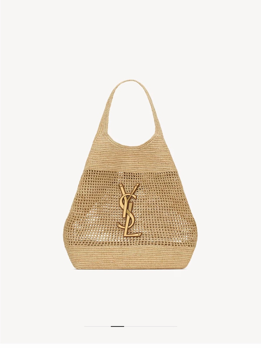 Saint Laurent Natural Raffia Tote with Gold YSL Logo - Picture 2 of 10